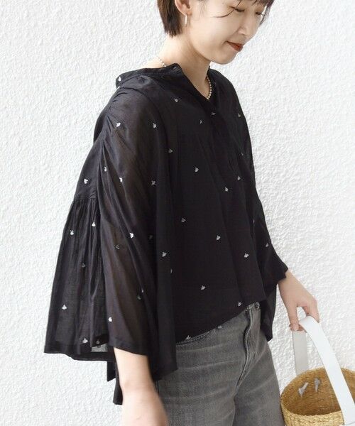 SHIPS / シップス シャツ・ブラウス | 《予約》〈手洗い可能〉コットン オーガンジー リーフ 刺繍 羽織 ブラウス | 詳細22