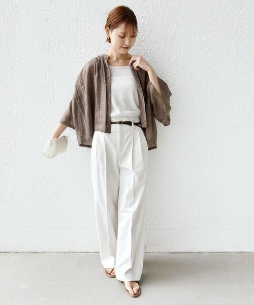 SHIPS / シップス シャツ・ブラウス | 《予約》〈手洗い可能〉コットン オーガンジー リーフ 刺繍 羽織 ブラウス | 詳細25