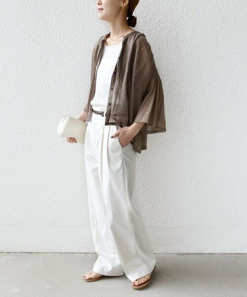 SHIPS / シップス シャツ・ブラウス | 《予約》〈手洗い可能〉コットン オーガンジー リーフ 刺繍 羽織 ブラウス | 詳細26