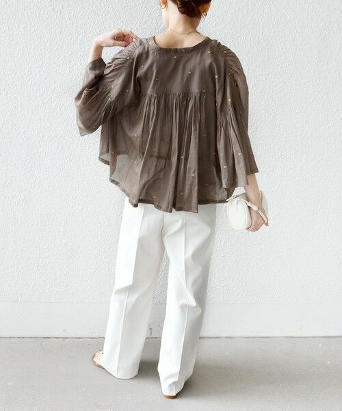 SHIPS / シップス シャツ・ブラウス | 《予約》〈手洗い可能〉コットン オーガンジー リーフ 刺繍 羽織 ブラウス | 詳細27