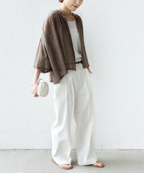 SHIPS / シップス シャツ・ブラウス | 《予約》〈手洗い可能〉コットン オーガンジー リーフ 刺繍 羽織 ブラウス | 詳細28