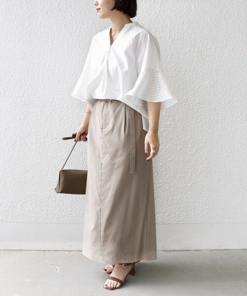 SHIPS / シップス シャツ・ブラウス | 《予約》〈手洗い可能〉シアー ボーダー フレア スリーブ 半袖 ブラウス | 詳細2