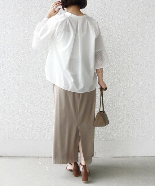 SHIPS / シップス シャツ・ブラウス | 《予約》〈手洗い可能〉シアー ボーダー フレア スリーブ 半袖 ブラウス | 詳細3