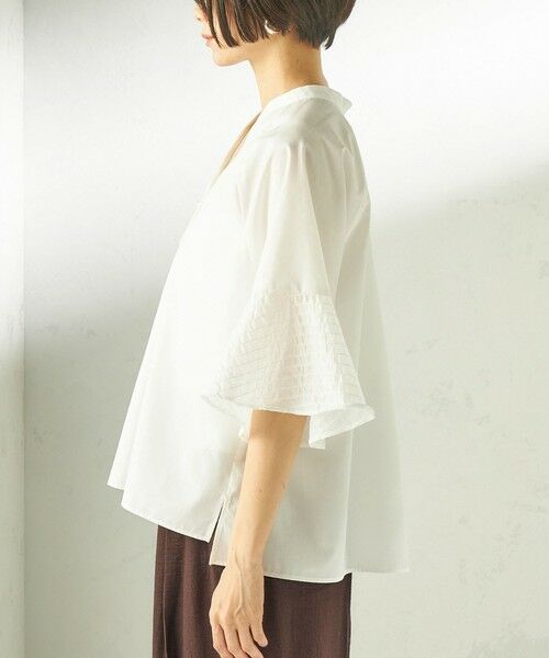 SHIPS / シップス シャツ・ブラウス | 《一部追加予約》〈手洗い可能〉シアー ボーダー フレア スリーブ 半袖 ブラウス | 詳細19