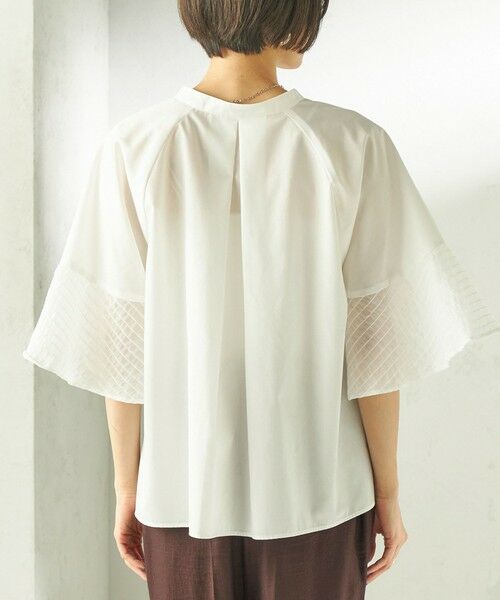 SHIPS / シップス シャツ・ブラウス | 《一部追加予約》〈手洗い可能〉シアー ボーダー フレア スリーブ 半袖 ブラウス | 詳細20