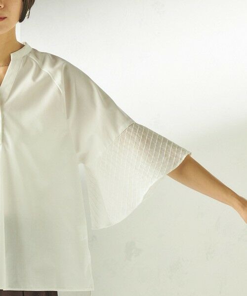 SHIPS / シップス シャツ・ブラウス | 《一部追加予約》〈手洗い可能〉シアー ボーダー フレア スリーブ 半袖 ブラウス | 詳細21