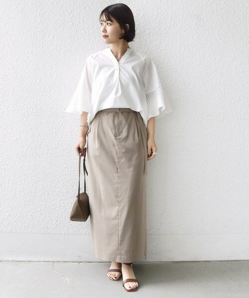 SHIPS / シップス シャツ・ブラウス | 《一部追加予約》〈手洗い可能〉シアー ボーダー フレア スリーブ 半袖 ブラウス | 詳細9