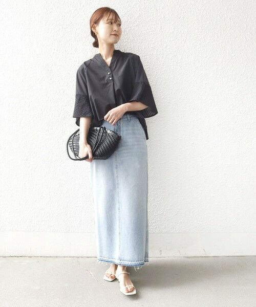 SHIPS / シップス シャツ・ブラウス | 《一部追加予約》〈手洗い可能〉シアー ボーダー フレア スリーブ 半袖 ブラウス | 詳細24