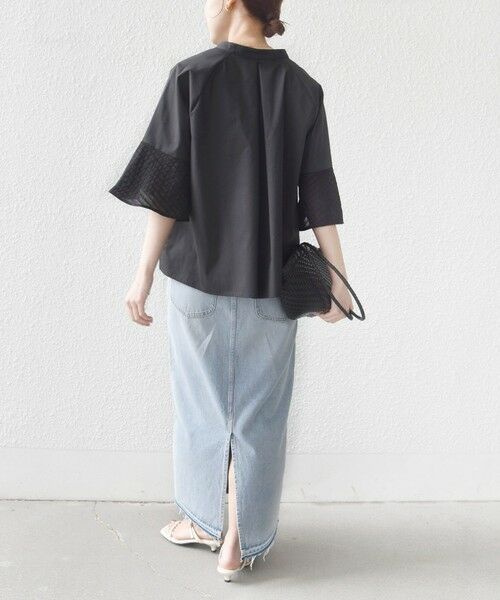 SHIPS / シップス シャツ・ブラウス | 《一部追加予約》〈手洗い可能〉シアー ボーダー フレア スリーブ 半袖 ブラウス | 詳細26