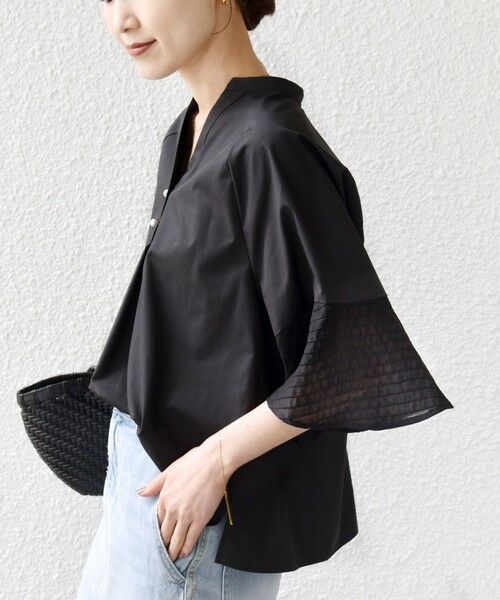 SHIPS / シップス シャツ・ブラウス | 《一部追加予約》〈手洗い可能〉シアー ボーダー フレア スリーブ 半袖 ブラウス | 詳細29