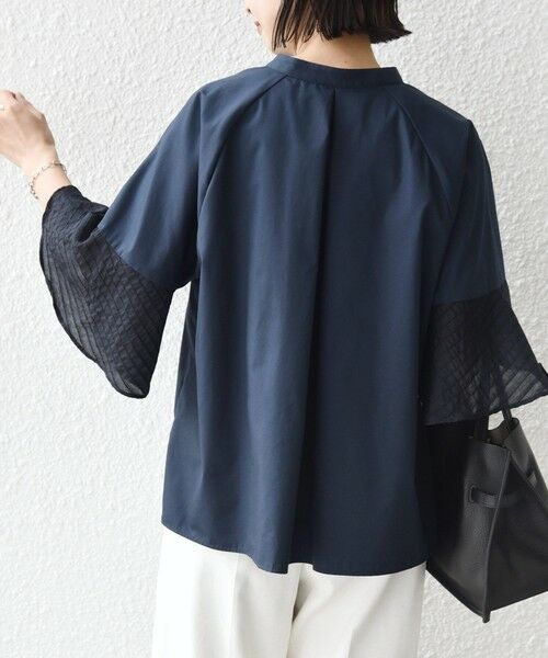 SHIPS / シップス シャツ・ブラウス | 《予約》〈手洗い可能〉シアー ボーダー フレア スリーブ 半袖 ブラウス | 詳細16