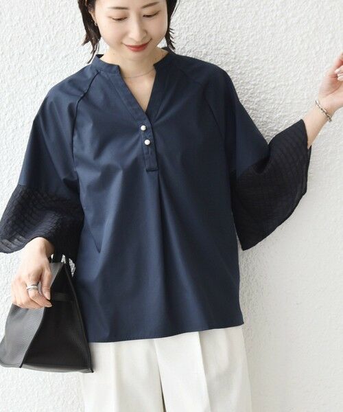 SHIPS / シップス シャツ・ブラウス | 《予約》〈手洗い可能〉シアー ボーダー フレア スリーブ 半袖 ブラウス | 詳細18