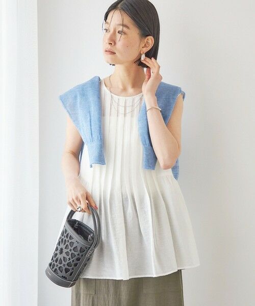 SHIPS / シップス シャツ・ブラウス | 【実力派ベーシック】〈手洗い可能〉シルク混 シアー 2WAY ノースリーブ ブラウス | 詳細10