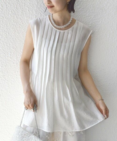 SHIPS / シップス シャツ・ブラウス | 【実力派ベーシック】〈手洗い可能〉シルク混 シアー 2WAY ノースリーブ ブラウス | 詳細15