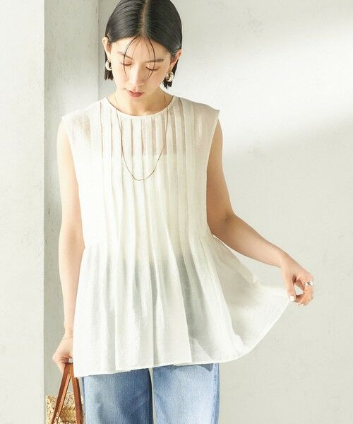 SHIPS / シップス シャツ・ブラウス | 《予約》〈手洗い可能〉シルク混 シアー 2WAY ノースリーブ ブラウス | 詳細5