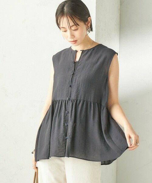 SHIPS / シップス シャツ・ブラウス | 《予約》〈手洗い可能〉シルク混 シアー 2WAY ノースリーブ ブラウス | 詳細17