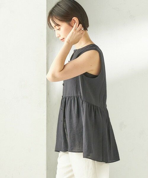 SHIPS / シップス シャツ・ブラウス | 《予約》〈手洗い可能〉シルク混 シアー 2WAY ノースリーブ ブラウス | 詳細18