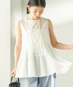 SHIPS / シップス シャツ・ブラウス | 《予約》〈接触冷感 / 撥水加工〉TEXBRID(R) タフタ ノースリーブ ブラウス