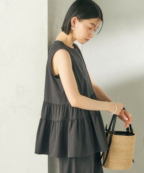 SHIPS / シップス シャツ・ブラウス | 《予約》〈接触冷感 / 撥水加工〉TEXBRID(R) タフタ ノースリーブ ブラウス | 詳細24