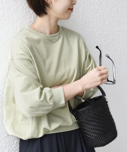 SHIPS / シップス カットソー（半袖以外） | 《予約》〈手洗い可能〉ハイゲージ ドルマン プルオーバー（ライトグリーン）