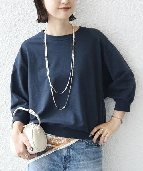 SHIPS / シップス カットソー（半袖以外） | 《予約》〈手洗い可能〉ハイゲージ ドルマン プルオーバー（ネイビー）