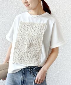 SHIPS / シップス Tシャツ | 《予約》【WEB限定】〈手洗い可能〉クロシェ ドッキング ショート スリーブ プルオーバー