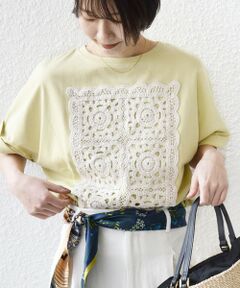 SHIPS / シップス Tシャツ | 《予約》【WEB限定】〈手洗い可能〉クロシェ ドッキング ショート スリーブ プルオーバー