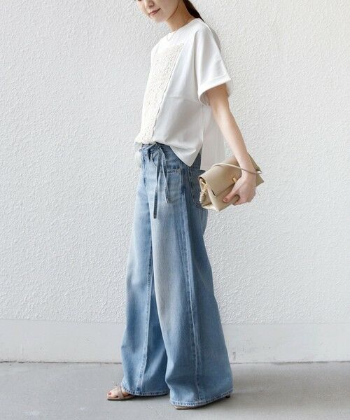 SHIPS / シップス Tシャツ | 《予約》【WEB限定】〈手洗い可能〉クロシェ ドッキング ショート スリーブ プルオーバー | 詳細2