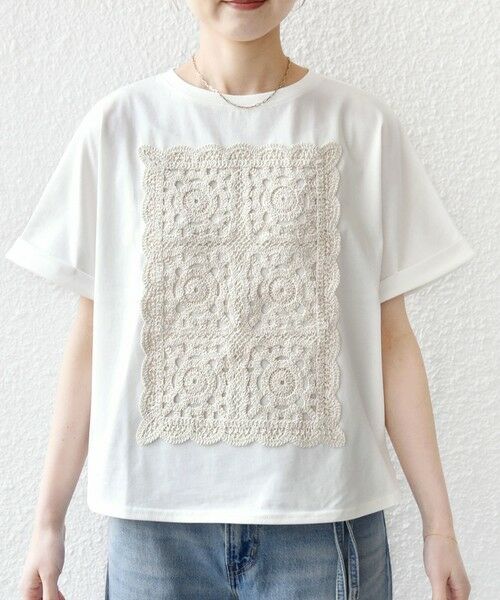 SHIPS / シップス Tシャツ | 《予約》【WEB限定】〈手洗い可能〉クロシェ ドッキング ショート スリーブ プルオーバー | 詳細13