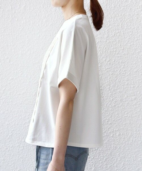 SHIPS / シップス Tシャツ | 《予約》【WEB限定】〈手洗い可能〉クロシェ ドッキング ショート スリーブ プルオーバー | 詳細14