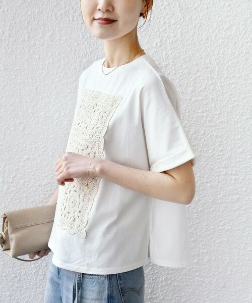 SHIPS / シップス Tシャツ | 《予約》【WEB限定】〈手洗い可能〉クロシェ ドッキング ショート スリーブ プルオーバー | 詳細6