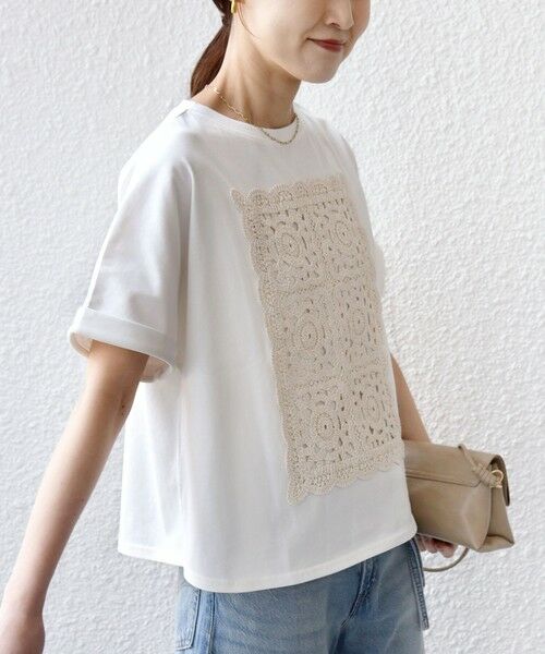 SHIPS / シップス Tシャツ | 《予約》【WEB限定】〈手洗い可能〉クロシェ ドッキング ショート スリーブ プルオーバー | 詳細8