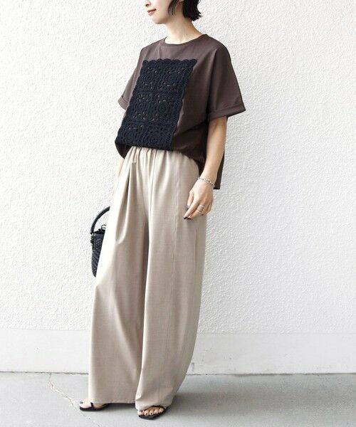 SHIPS / シップス Tシャツ | 《予約》【WEB限定】〈手洗い可能〉クロシェ ドッキング ショート スリーブ プルオーバー | 詳細18