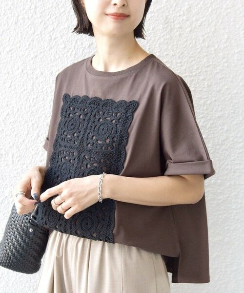 SHIPS / シップス Tシャツ | 《予約》【WEB限定】〈手洗い可能〉クロシェ ドッキング ショート スリーブ プルオーバー | 詳細22