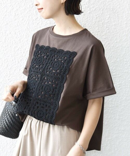 SHIPS / シップス Tシャツ | 《予約》【WEB限定】〈手洗い可能〉クロシェ ドッキング ショート スリーブ プルオーバー | 詳細23