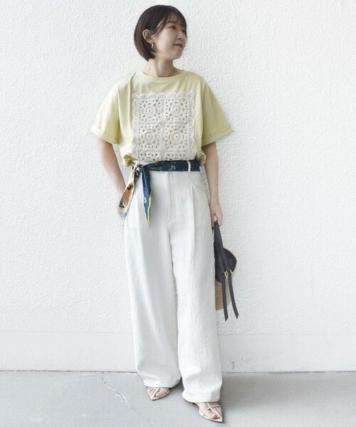 SHIPS / シップス Tシャツ | 《予約》【WEB限定】〈手洗い可能〉クロシェ ドッキング ショート スリーブ プルオーバー | 詳細27