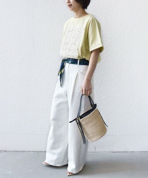 SHIPS / シップス Tシャツ | 《予約》【WEB限定】〈手洗い可能〉クロシェ ドッキング ショート スリーブ プルオーバー | 詳細28