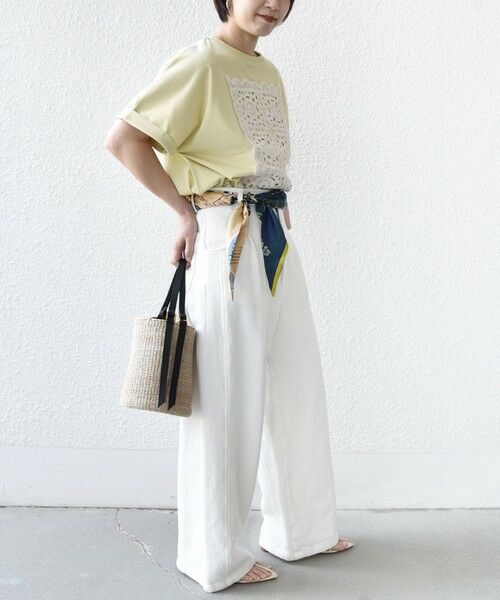 SHIPS / シップス Tシャツ | 《予約》【WEB限定】〈手洗い可能〉クロシェ ドッキング ショート スリーブ プルオーバー | 詳細30