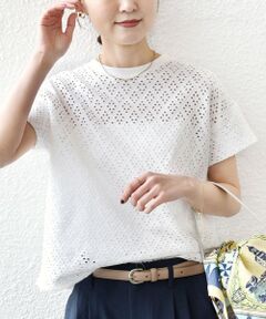 SHIPS / シップス カットソー | 《予約》〈手洗い可能〉アイレット ショート スリーブ プルオーバー
