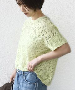 SHIPS / シップス カットソー | 《予約》〈手洗い可能〉アイレット ショート スリーブ プルオーバー