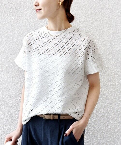 SHIPS / シップス カットソー | 《予約》〈手洗い可能〉アイレット ショート スリーブ プルオーバー | 詳細5