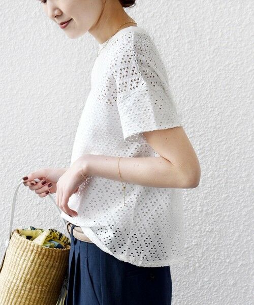 SHIPS / シップス カットソー | 《予約》〈手洗い可能〉アイレット ショート スリーブ プルオーバー | 詳細6