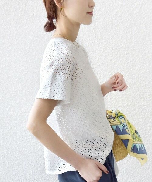 SHIPS / シップス カットソー | 《予約》〈手洗い可能〉アイレット ショート スリーブ プルオーバー | 詳細8