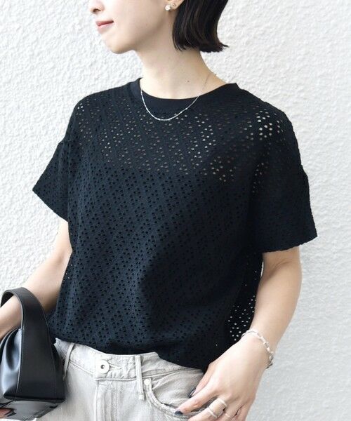 SHIPS / シップス カットソー | 《予約》〈手洗い可能〉アイレット ショート スリーブ プルオーバー | 詳細16