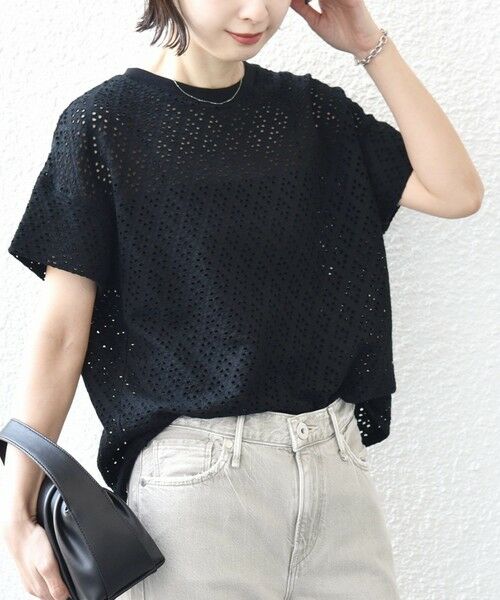 SHIPS / シップス カットソー | 《予約》〈手洗い可能〉アイレット ショート スリーブ プルオーバー | 詳細18