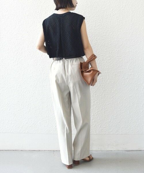 SHIPS / シップス カットソー | 《予約》〈手洗い可能〉アイレット ノースリーブ フレア プルオーバー | 詳細13