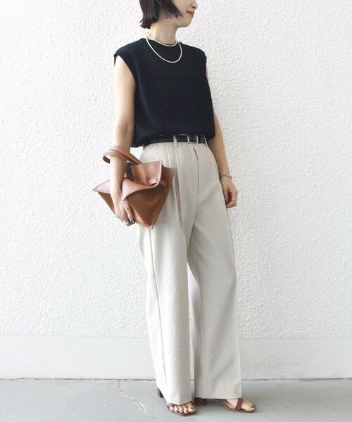 SHIPS / シップス カットソー | 《予約》〈手洗い可能〉アイレット ノースリーブ フレア プルオーバー | 詳細14