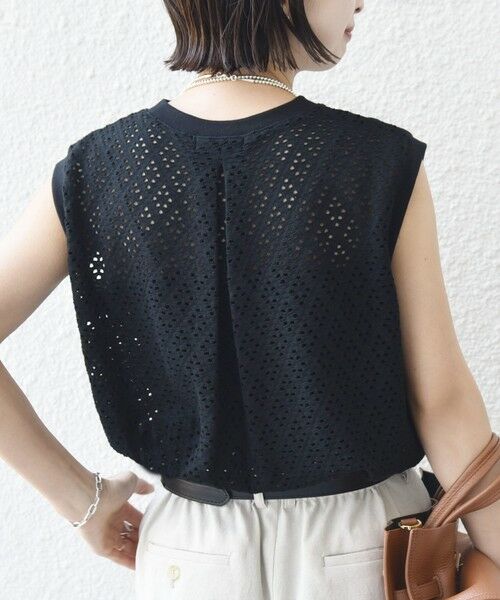 SHIPS / シップス カットソー | 《予約》〈手洗い可能〉アイレット ノースリーブ フレア プルオーバー | 詳細17