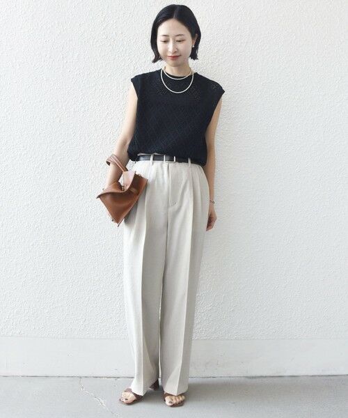 SHIPS / シップス カットソー | 《予約》〈手洗い可能〉アイレット ノースリーブ フレア プルオーバー | 詳細11