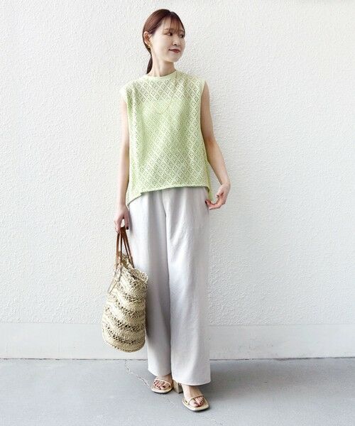 SHIPS / シップス カットソー | 《予約》〈手洗い可能〉アイレット ノースリーブ フレア プルオーバー | 詳細21